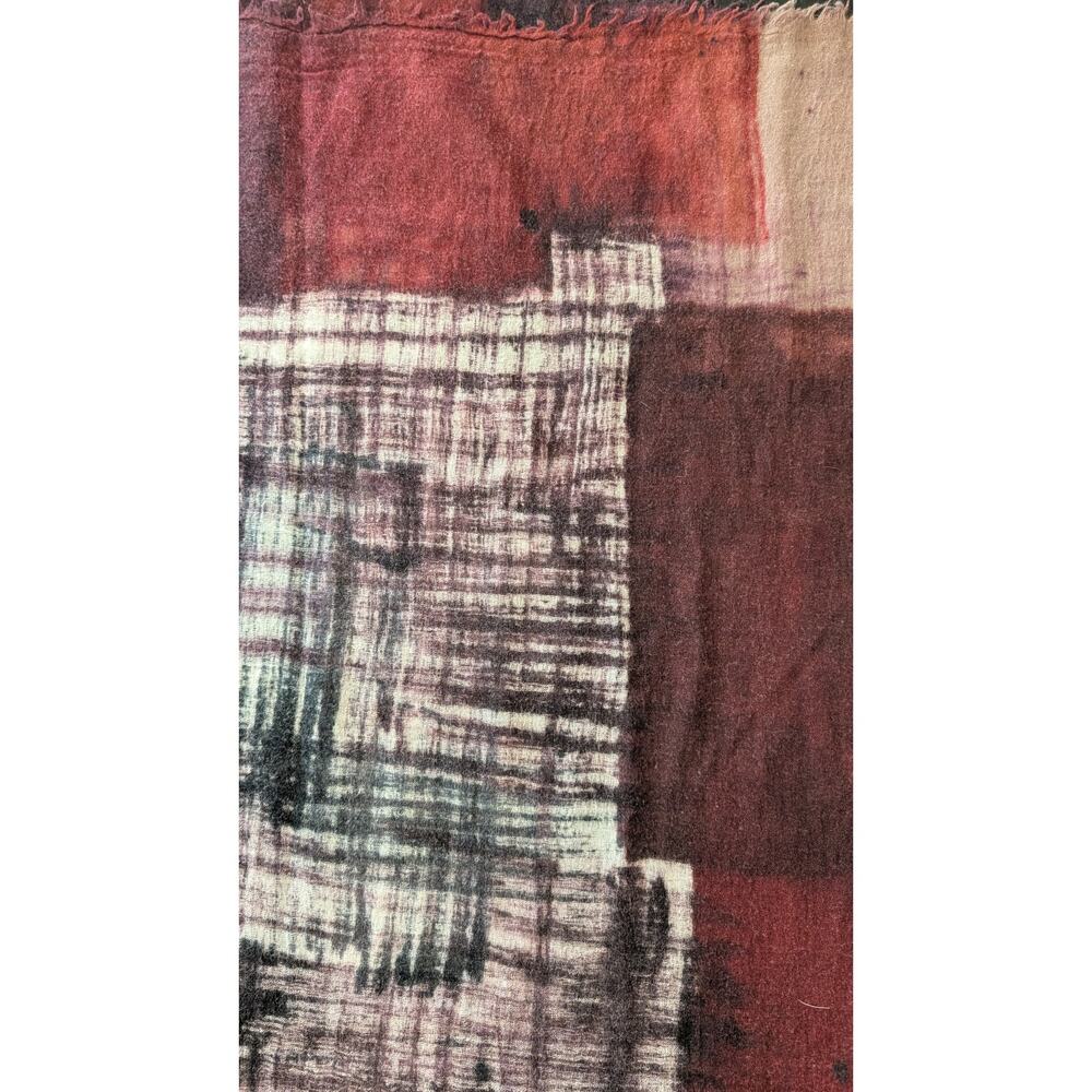 Franco Ferrari Italy Hand Painted Wool Cashmere Oversized Wrap Shawl Scarf Rare - Picture 4 of 5
